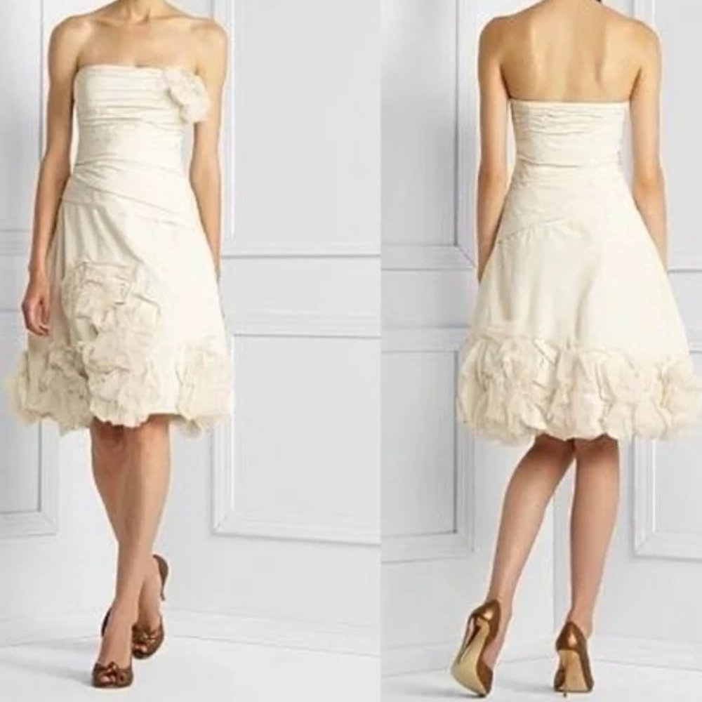 NWT BCBGMaxAzaria off-white/ivory mini dress in 2P